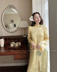 TUBYCATU | ÁO DÀI ĐOAN NGỌC KEM/ XANH/ VÀNG (KHÔNG KÈM QUẦN - PHỤ KIỆN)