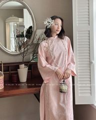 TUBYCATU | SET ÁO DÀI GẤM NGỌC CẦM NHIỀU MÀU (ÁO VÀ QUẦN)