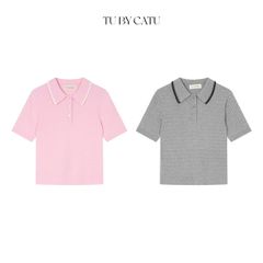 TUBYCATU | BASIC TWEED KNIT - GREY/ PINK