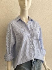 TUBYCATU | POCKET STRIPED SHIRT - BLUE