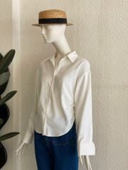 TUBYCATU | Áo sơ mi nhún eo Cloudy White Shirt