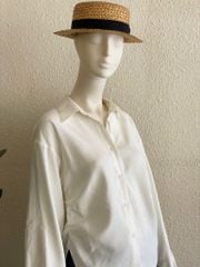 TUBYCATU | Áo sơ mi nhún eo Cloudy White Shirt