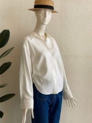 TUBYCATU | Áo sơ mi nhún eo Cloudy White Shirt