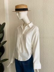 TUBYCATU | Áo sơ mi nhún eo Cloudy White Shirt