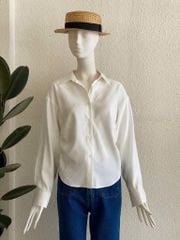 TUBYCATU | Áo sơ mi nhún eo Cloudy White Shirt