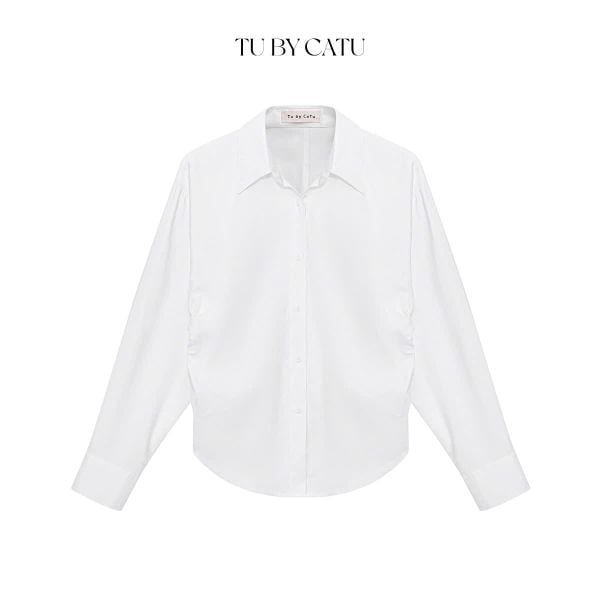 TUBYCATU | Áo sơ mi nhún eo Cloudy White Shirt