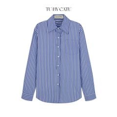 TUBYCATU | Áo sơ mi sọc xanh 1 túi