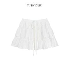TUBYCATU | Chân váy trắng phối ren lai bi