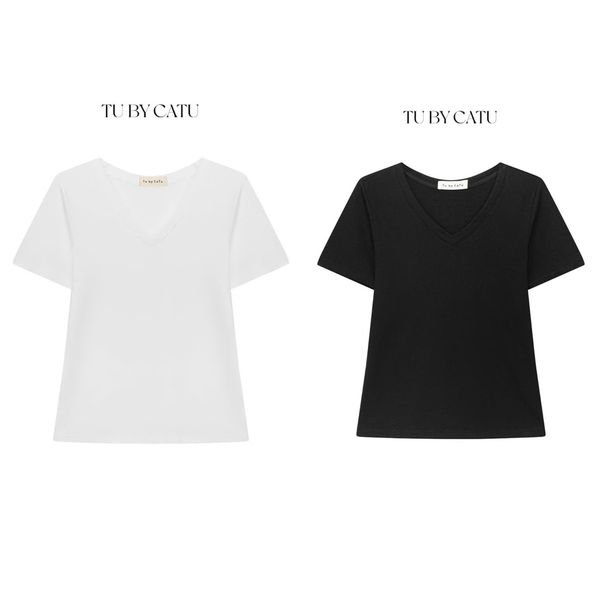 TUBYCATU| Áo phông trơn Basic V-neck Shirt nhiều màu