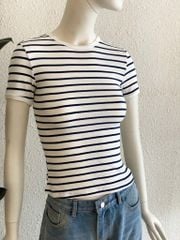 TUBYCATU | Áo thun trắng sọc đen