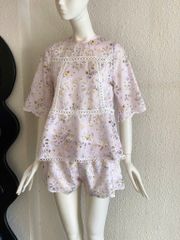 TUBYCATU | Set ren hoa tím phối ren kèm quần short
