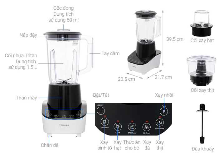 Máy xay sinh tố đa năng Toshiba BL-70GS1PV