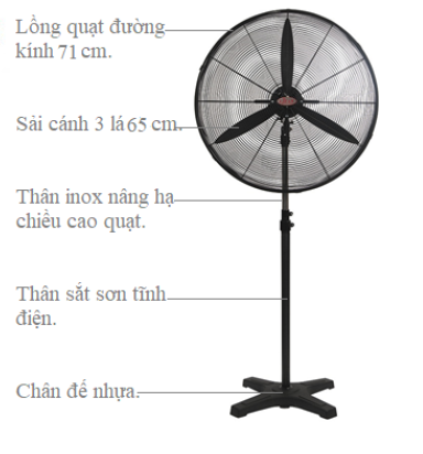 Quạt đứng công nghiệp LIFAN D-26CX - 65cm - 160W