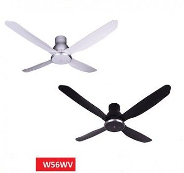 Quạt trần 4 cánh KDK W56WV Trắng / Đen - Remote (Ti ngắn 21cm, sải cánh 1.4m)