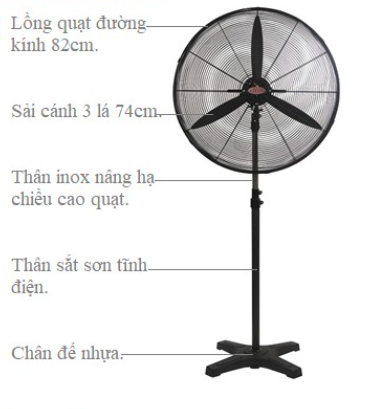 Quạt đứng công nghiệp LIFAN D-30CX - Sải cánh 74cm - 170W