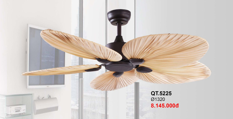 Quạt Trần Trang Trí Lá Cọ (Lá Thật) QT5225 - 1320mm