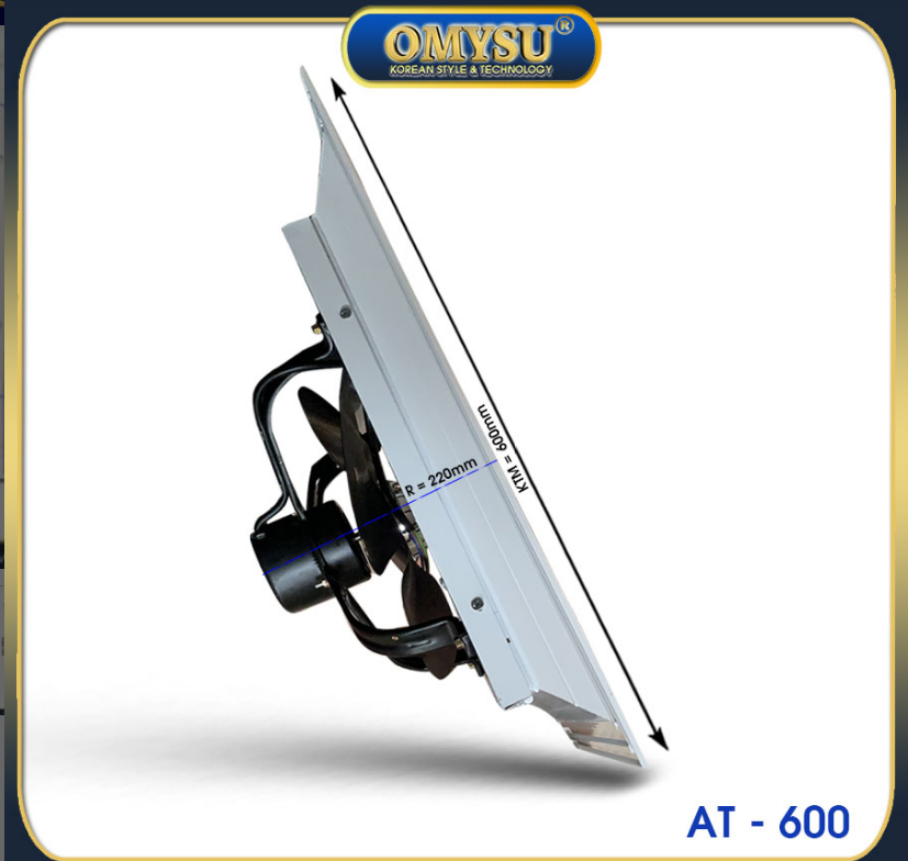 Quạt hút âm trần công nghiệp không ống Omysu AT-600