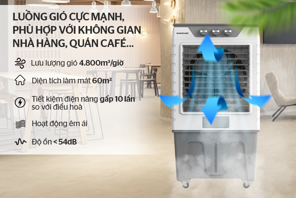 Quạt hơi nước SUNHOUSE SHD7777 - 200w