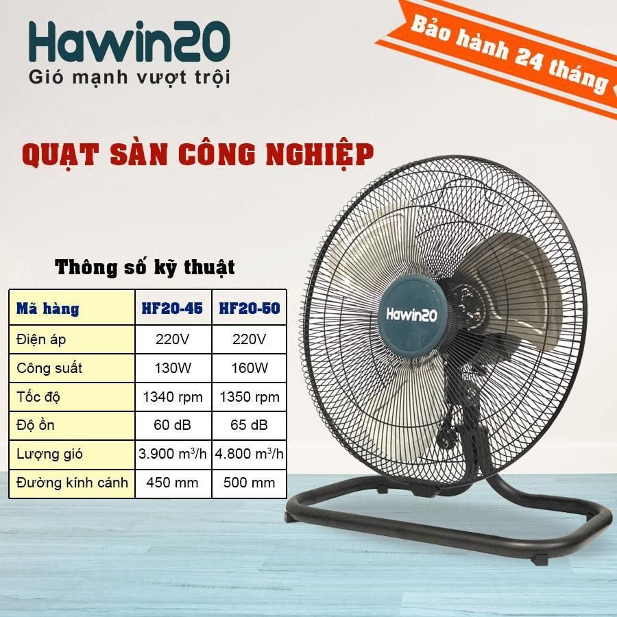 [Hỏa tốc] Quạt sàn Hawin20 HF20-50 - 160w (Trắng/ Đen)