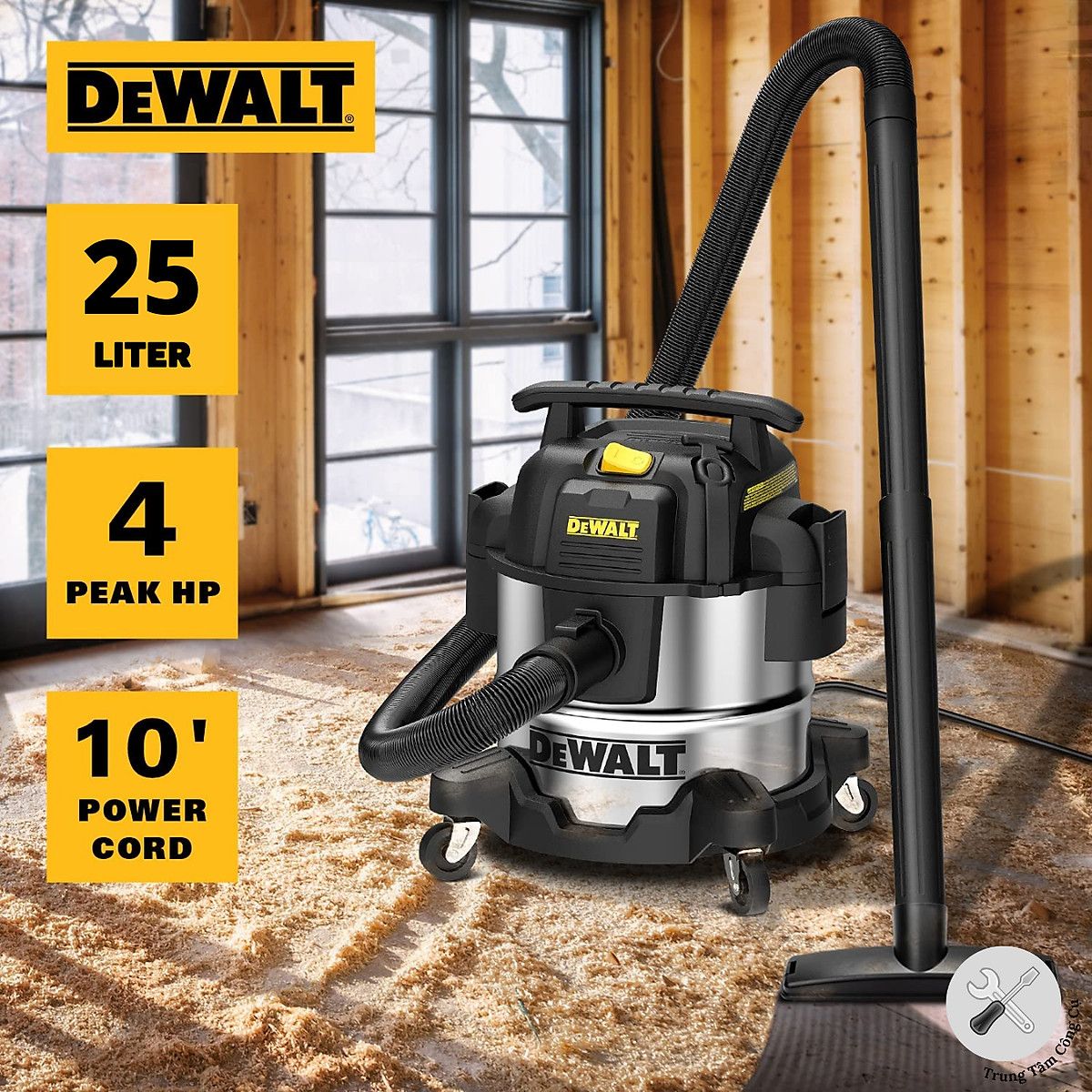 Máy hút bụi 3 chức năng khô và ướt DeWalt DXV25S (25L, 4HP)