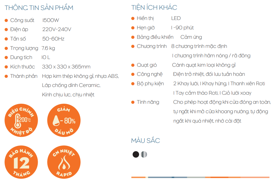 Nồi chiên không dầu HAWONKOO AFH-101 - THAILAND - 10L