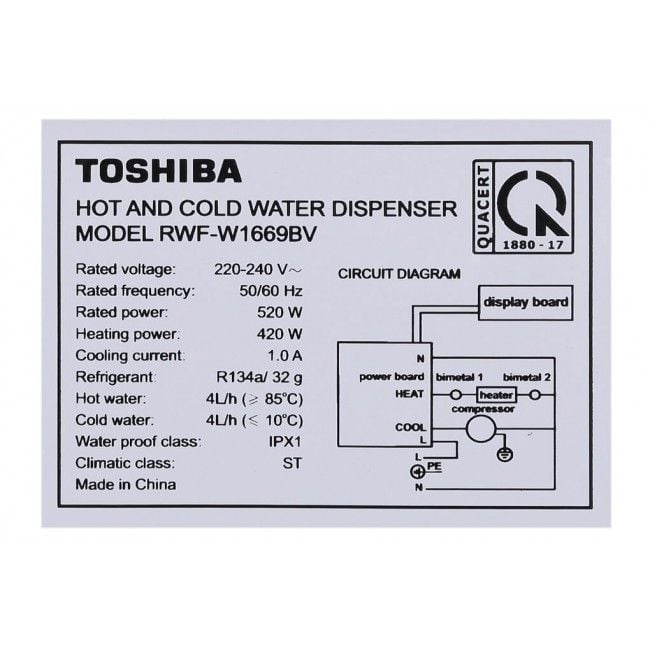 Máy nước nóng lạnh Toshiba RWF-W1669BV(W1) / RWF-W1669BV(K1)