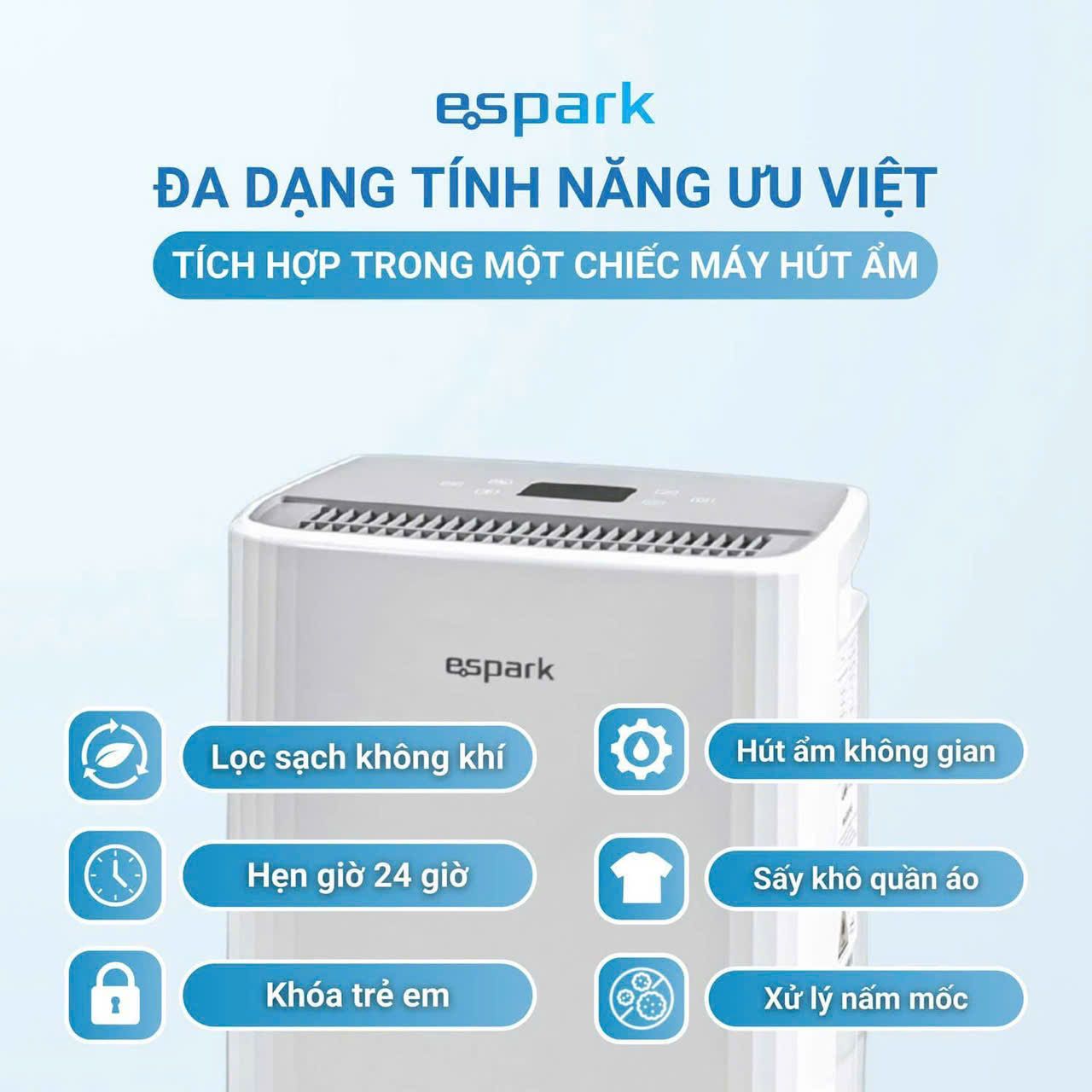 Máy hút ẩm kèm lọc không khí 20 lít Espark ESP – A20A433F