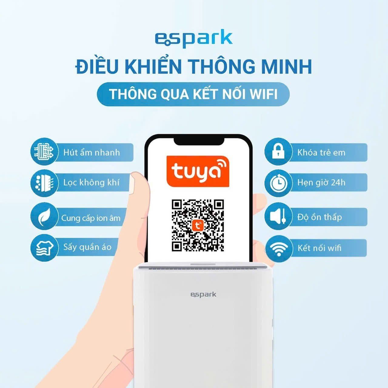 Máy hút ẩm kèm lọc không khí 25 lít Espark ESP – A25A433F