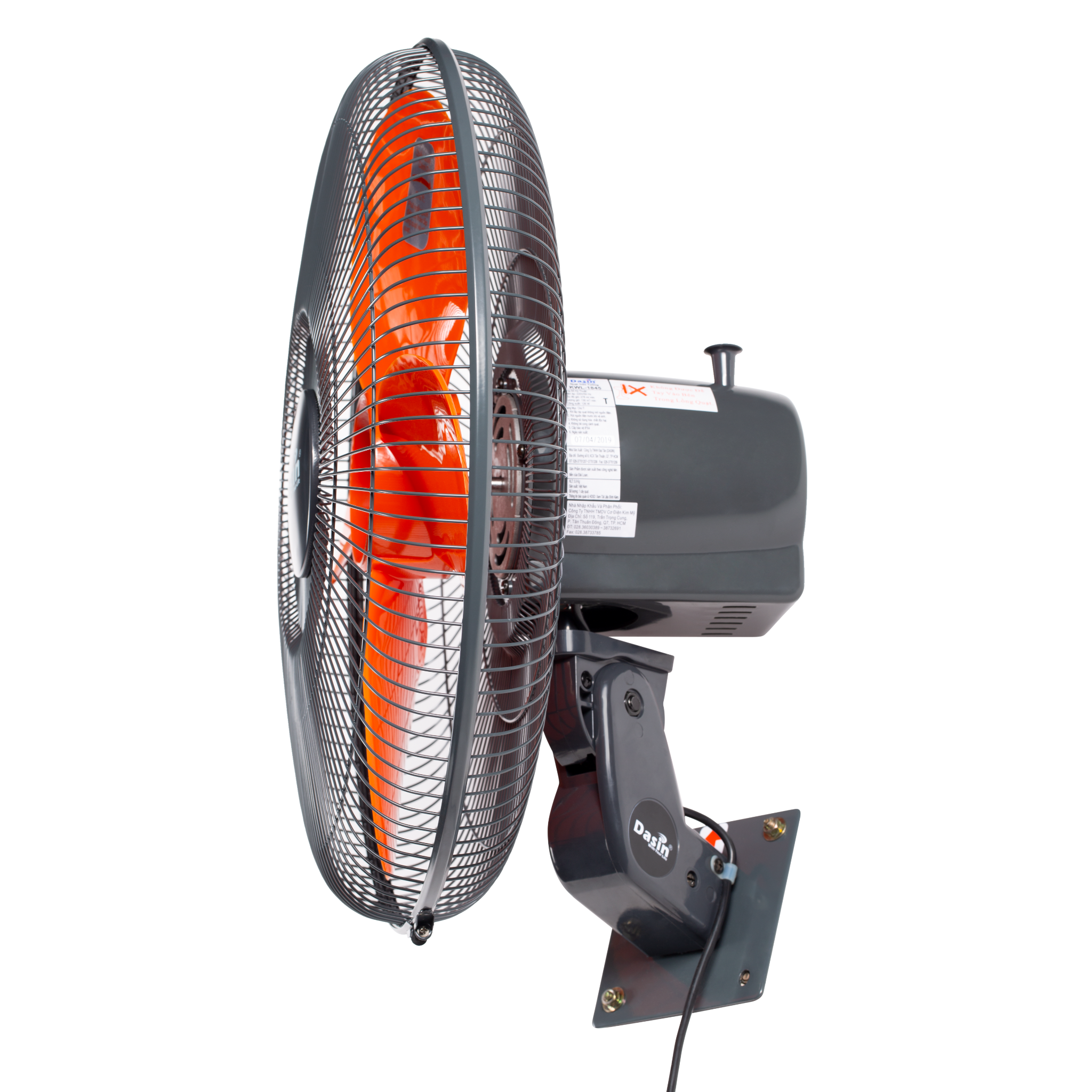 Quạt Treo Tường Dasin KWL-1845 -126W - cánh cam