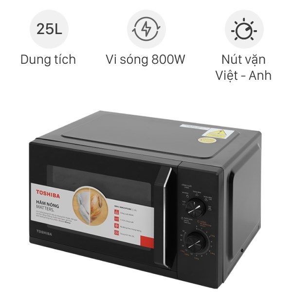 Lò vi sóng có nướng Toshiba MW3-MG25PE(BK) 25 lít