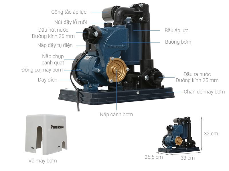 Máy bơm tăng áp Panasonic A-130JACK 125W