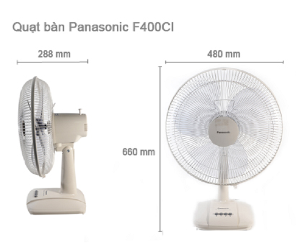 Quạt Bàn Panasonic F-400CB / F-400CI - Nút nhấn