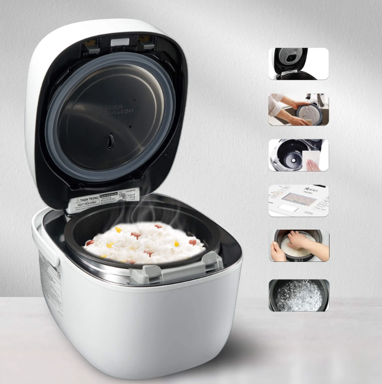 Nồi cơm áp suất cao tần Toshiba 1.8 lít RC-18VXWVN(W)