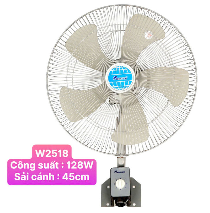 Quạt treo tường ChingHai W2518 - 45cm - 128W