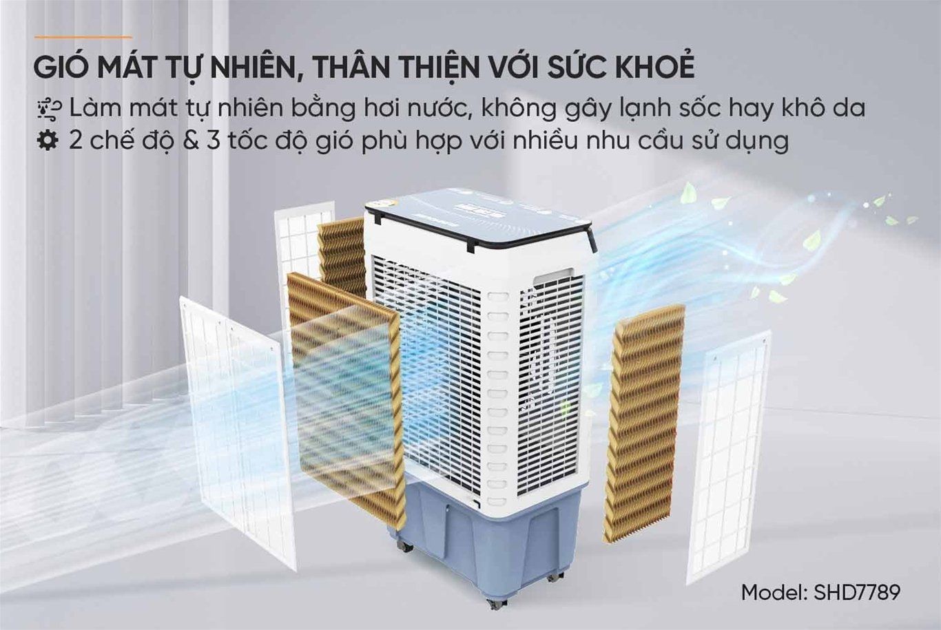 Quạt hơi nước SUNHOUSE SHD7789 - 190w