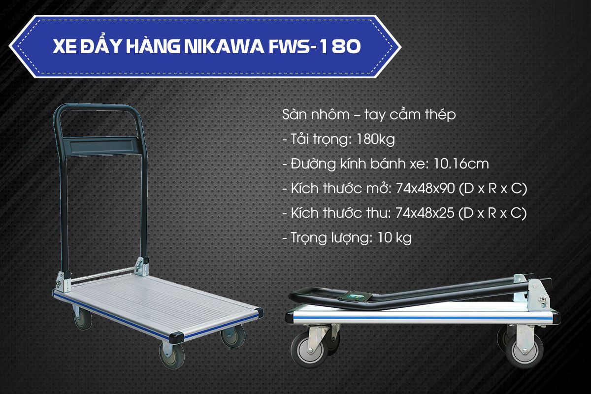 Xe đẩy hàng nhôm Nikawa FWS-180