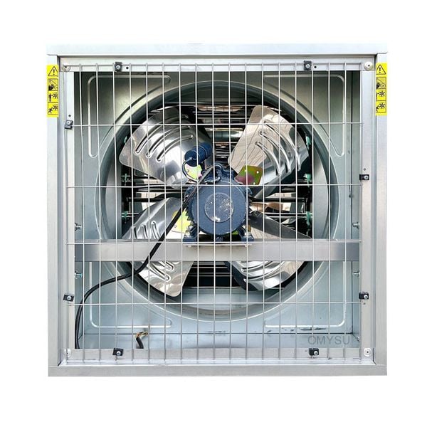 Quạt thông gió công nghiệp Omysu BMF400 - 220V (Vỏ tôn kẽm, cánh Inox, chớp inox )