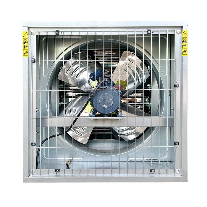 Quạt thông gió công nghiệp Omysu BMF400 - 220V (Vỏ tôn kẽm, cánh Inox, chớp Kẽm )