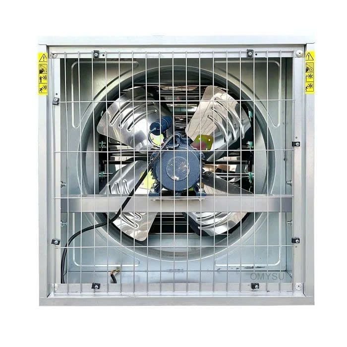 Quạt thông gió công nghiệp Omysu BMF500 - 220V (Vỏ tôn kẽm, cánh Inox, chớp inox)