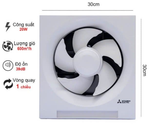 Quạt hút tường Mitsubishi EX-20SH7T - lỗ khoét 25 - 20W