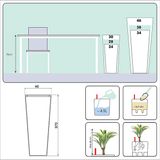 Chậu fiber tự nhiên vuông vát