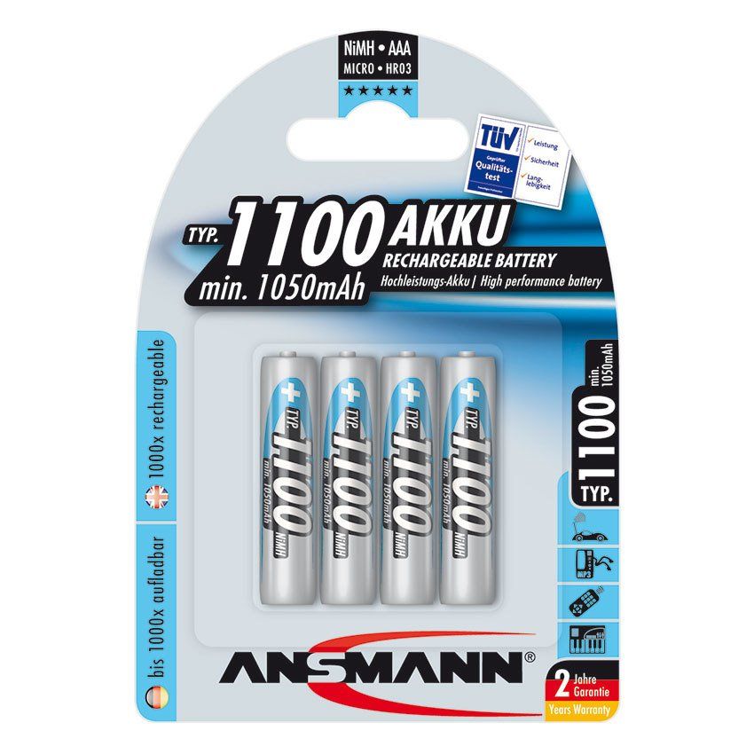  Pin Sạc AAA Ansmann  1100 mAh vỉ 4 viên 