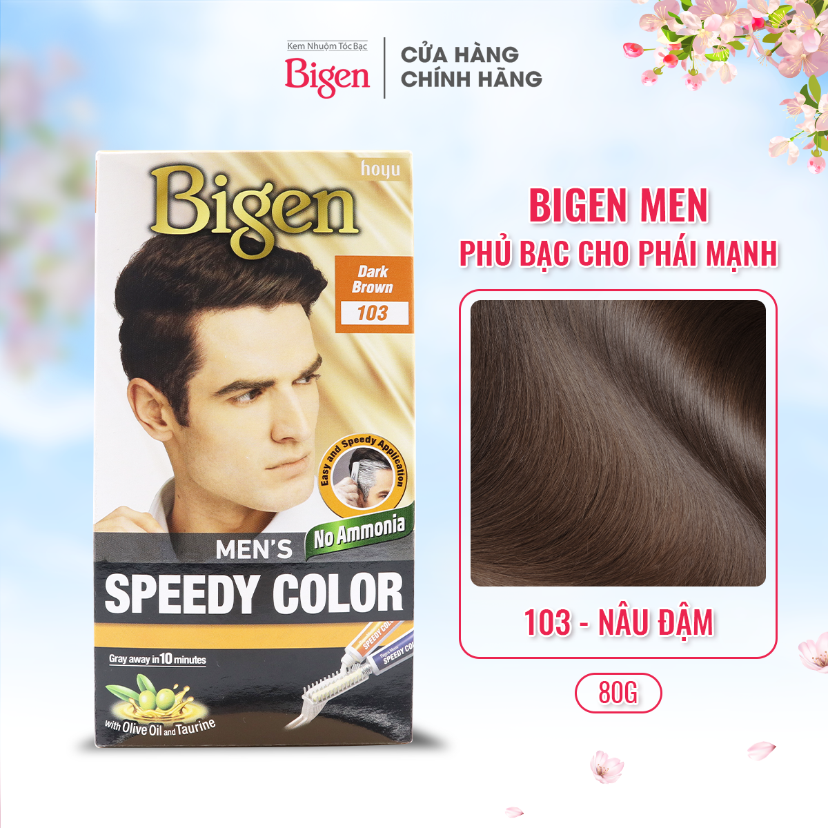  Kem Nhuộm Tóc Bigen Men - 103 Nâu Đậm 