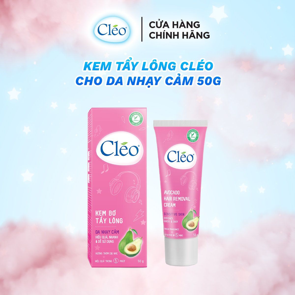  Kem tẩy lông Cleo da nhạy cảm 50g 