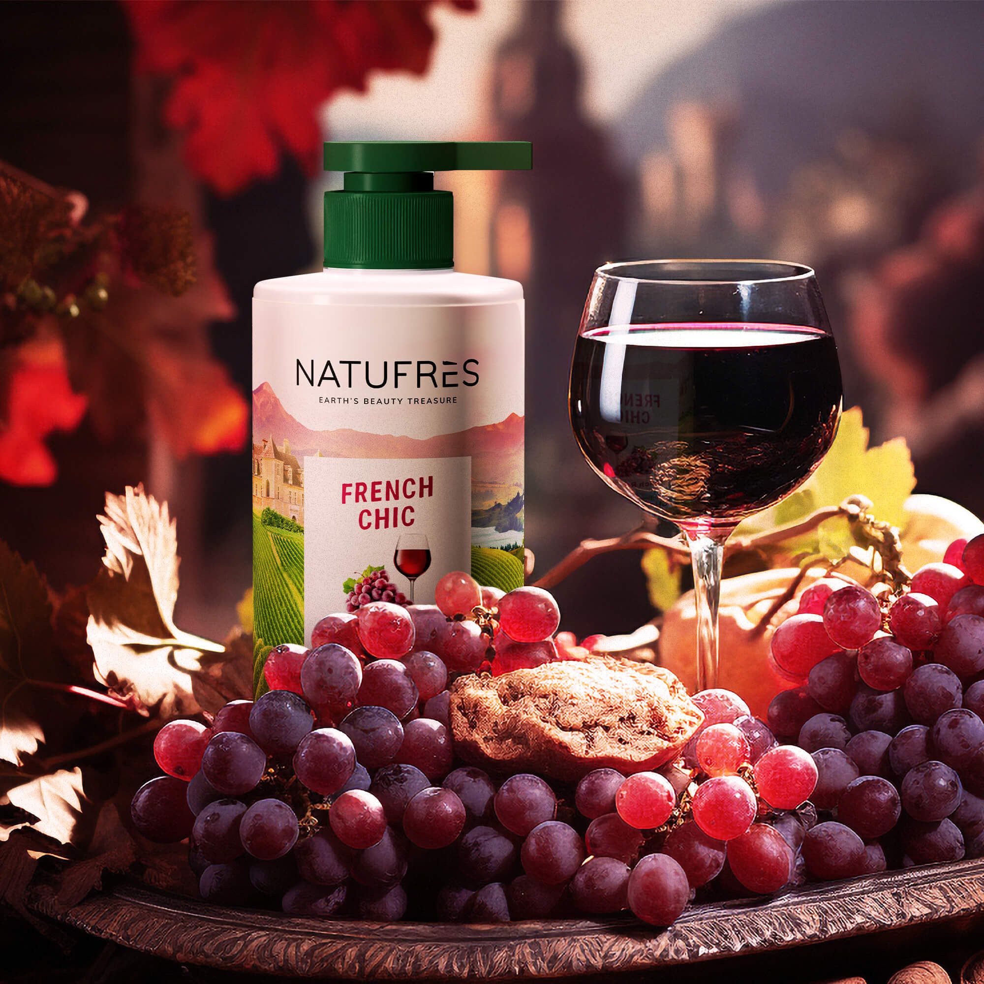 Dầu Xả Natufres French Chic Rượu Vang Đỏ Bordeaux 