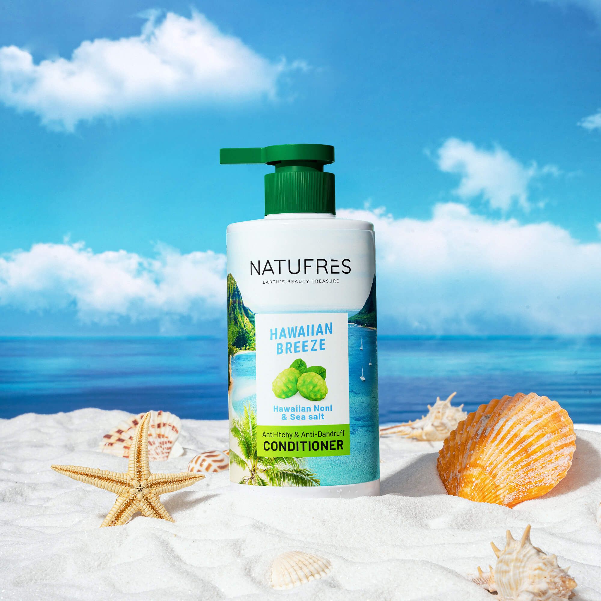  Dầu Xả Natufres Hawaiian Breeze Muối Biển & Trái Nhàu Hawaii 