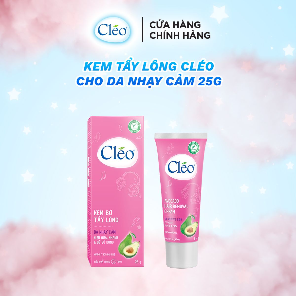  Kem tẩy lông Cleo da nhạy cảm 25g 