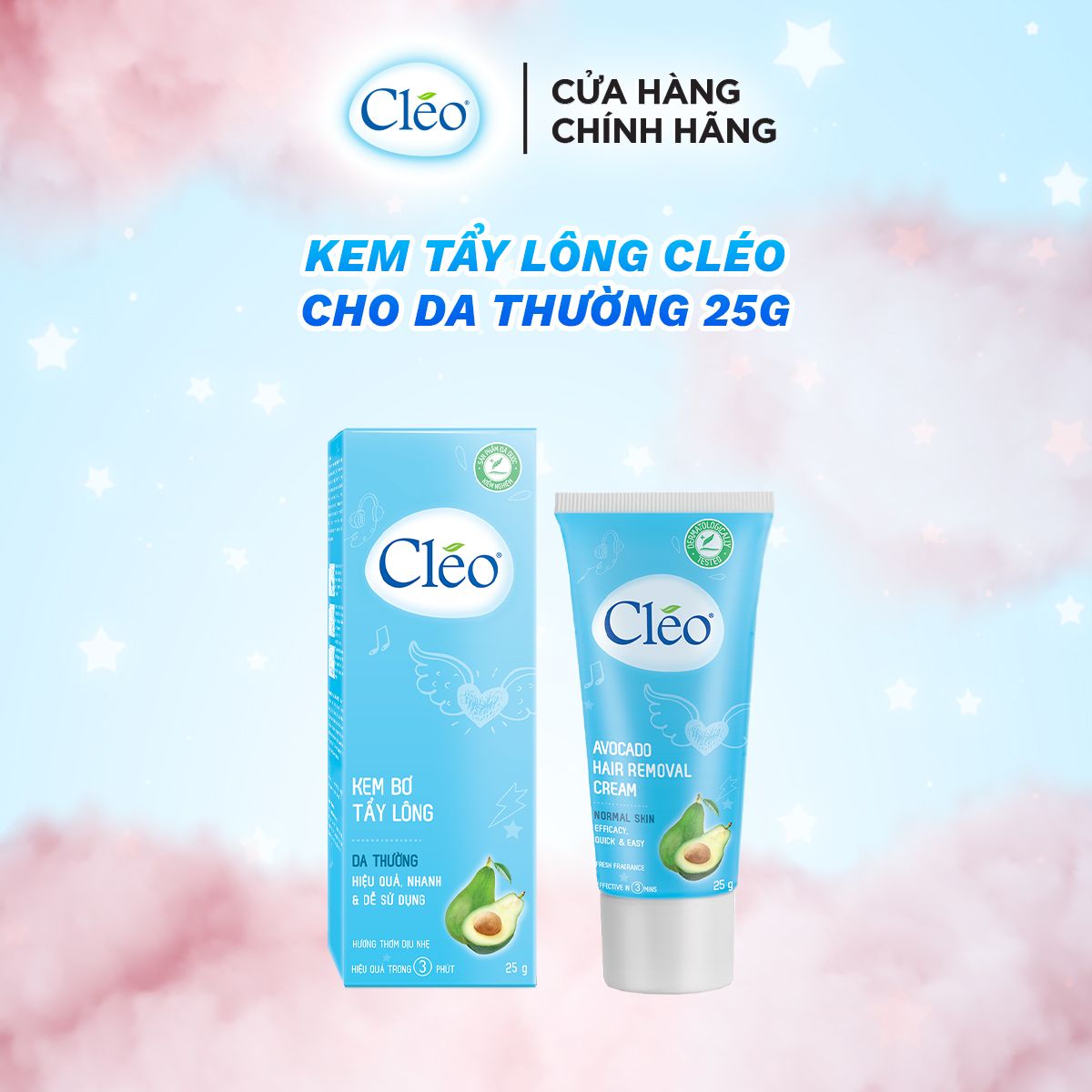  Kem tẩy lông Cleo da thường 25g 