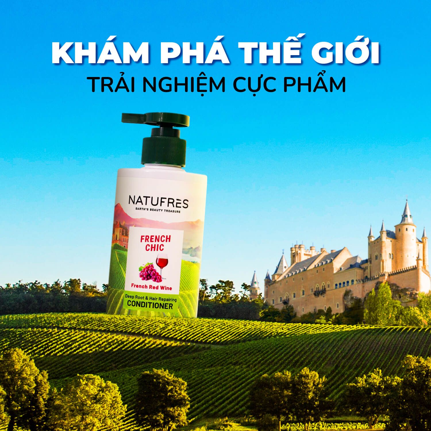  Dầu Xả Natufres French Chic Rượu Vang Đỏ Bordeaux 