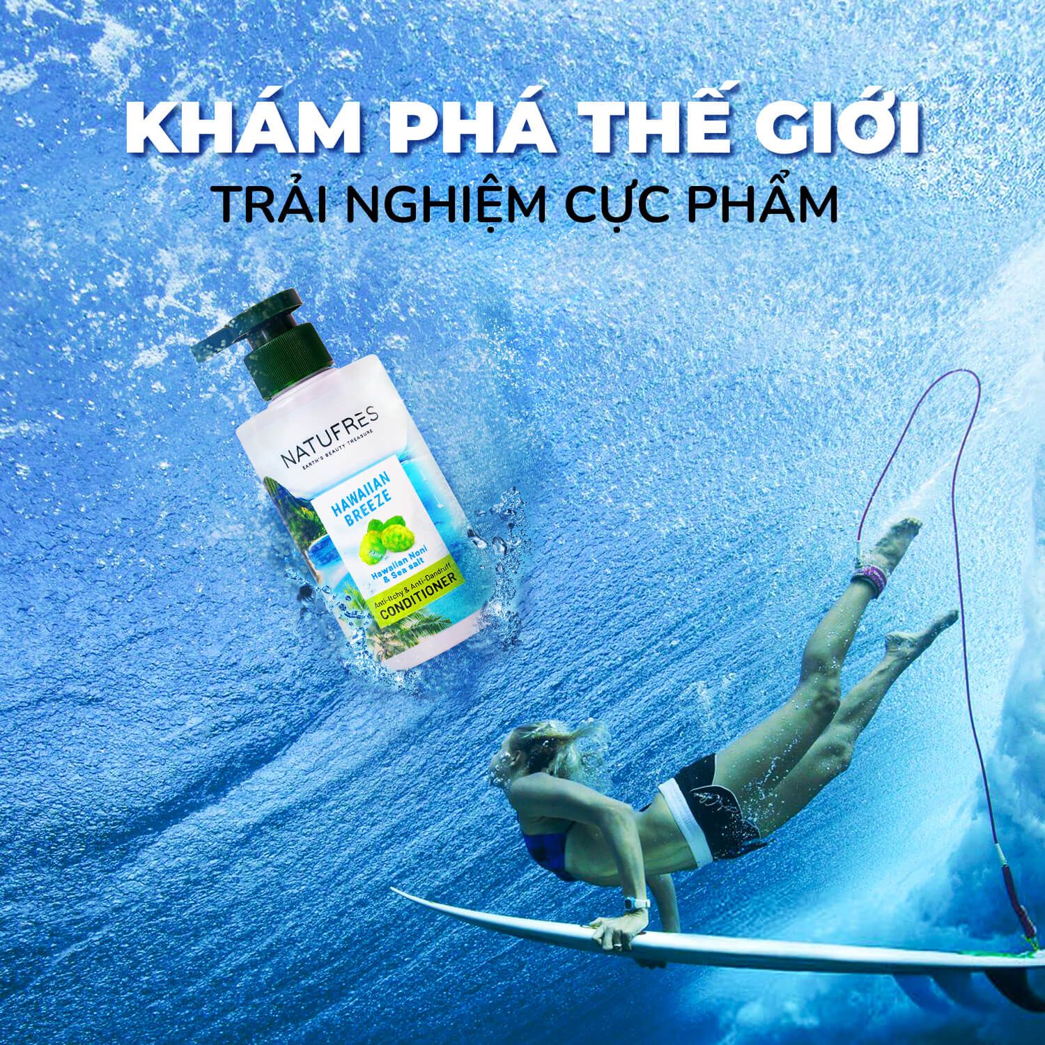  Dầu Xả Natufres Hawaiian Breeze Muối Biển & Trái Nhàu Hawaii 